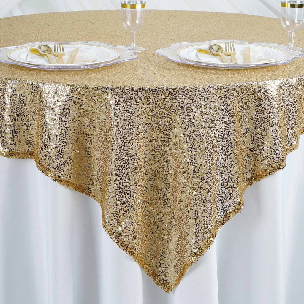 Glitter Sequin Tablecloth Overlay - Gold