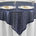 Glitter Sequin Tablecloth Overlay - Navy