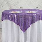 Glitter Sequin Tablecloth Overlay - Purple