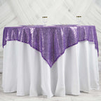 Glitter Sequin Tablecloth Overlay - Purple