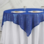 Glitter Sequin Tablecloth Overlay - Royal Blue
