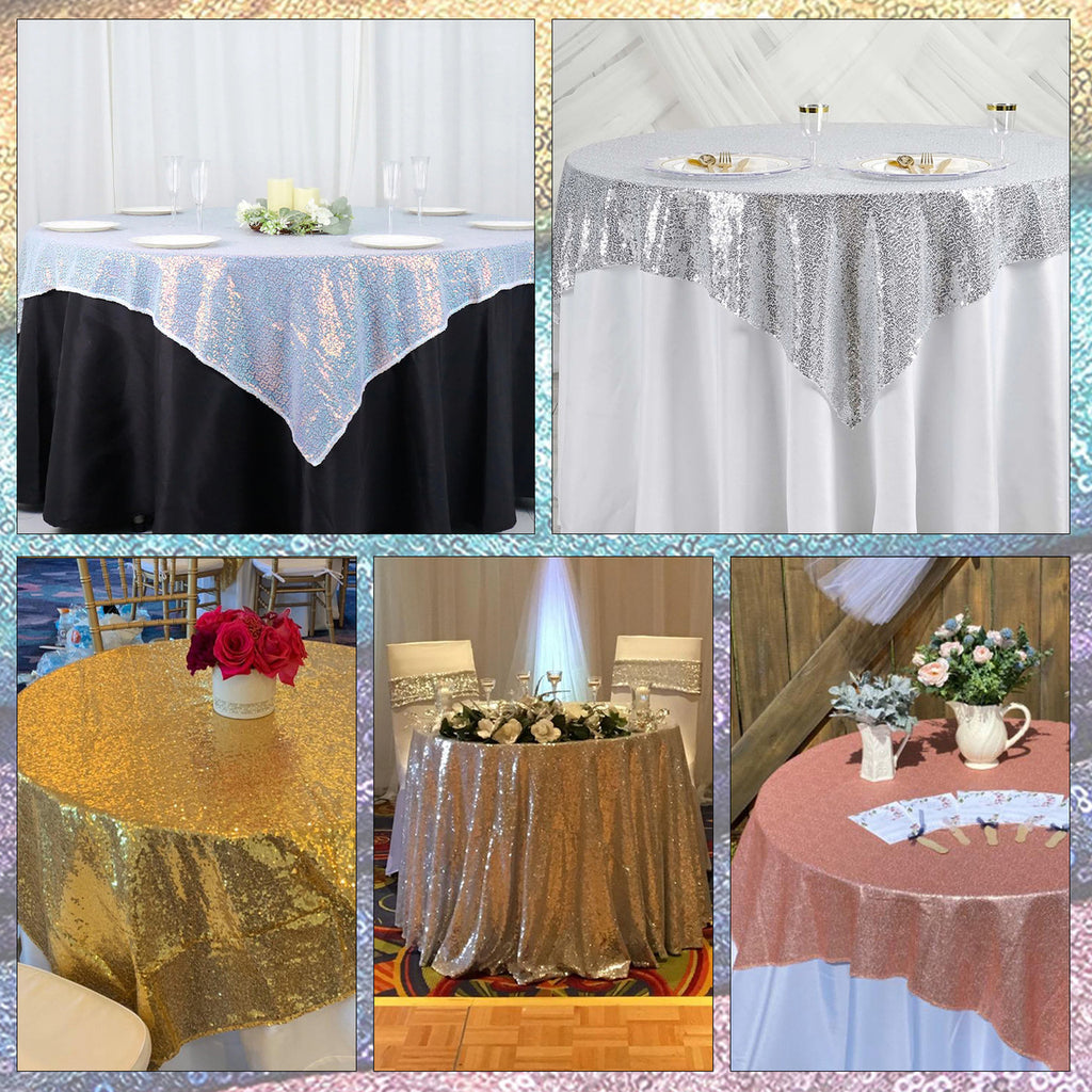 Glitter Sequin Tablecloth Overlay - Royal Blue
