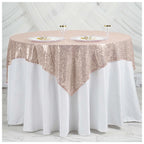 Glitter Sequin Tablecloth Overlay - Rose Gold