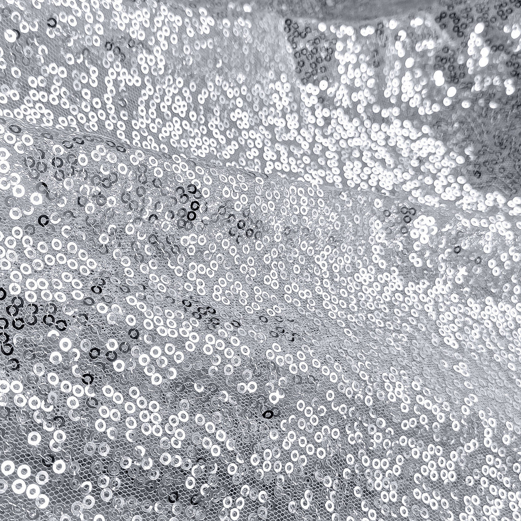 Glitter Sequin Tablecloth Overlay - Silver