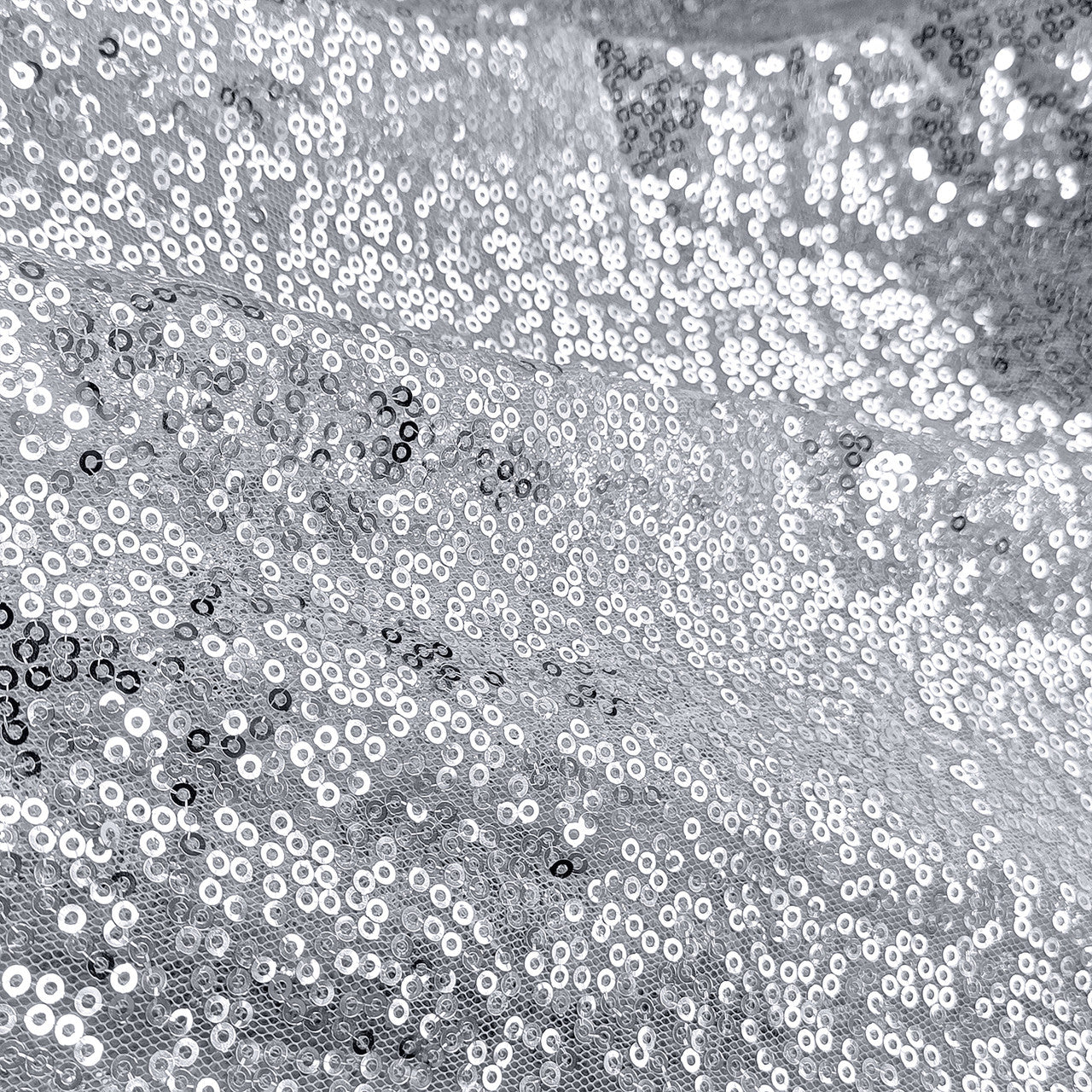 Glitter Sequin Tablecloth Overlay - Silver