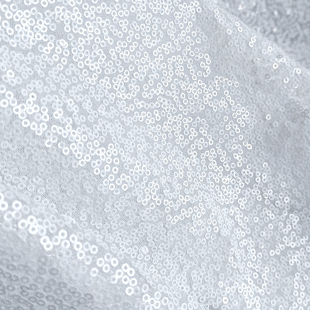 Glitter Sequin Tablecloth Overlay - White