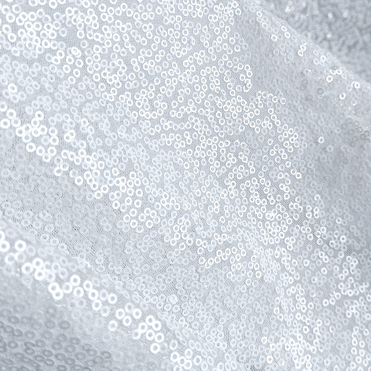Glitter Sequin Tablecloth Overlay - White