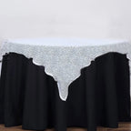 Glitter Sequin Tablecloth Overlay - White