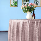 Glitter Round Sequin Sparkly Tablecloth  - Blush Pink