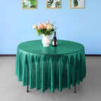 Glitter Round Sequin Sparkly Tablecloth - Emerald Green