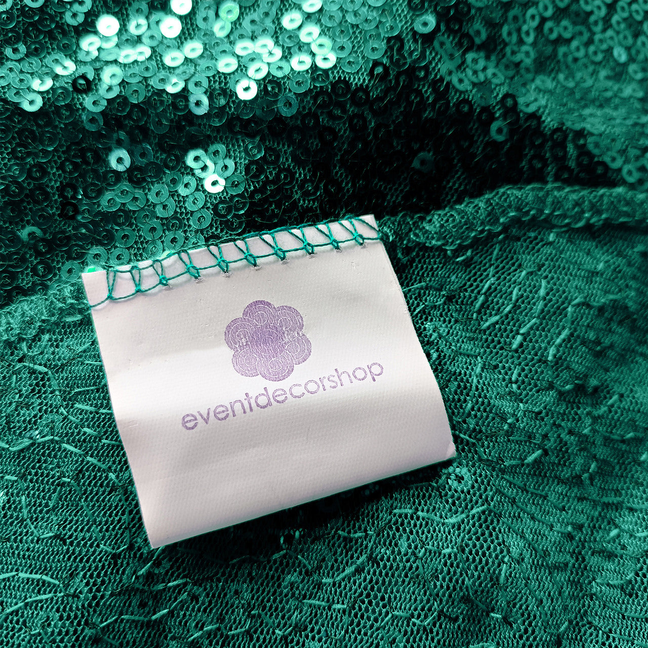 Glitter Round Sequin Sparkly Tablecloth - Emerald Green
