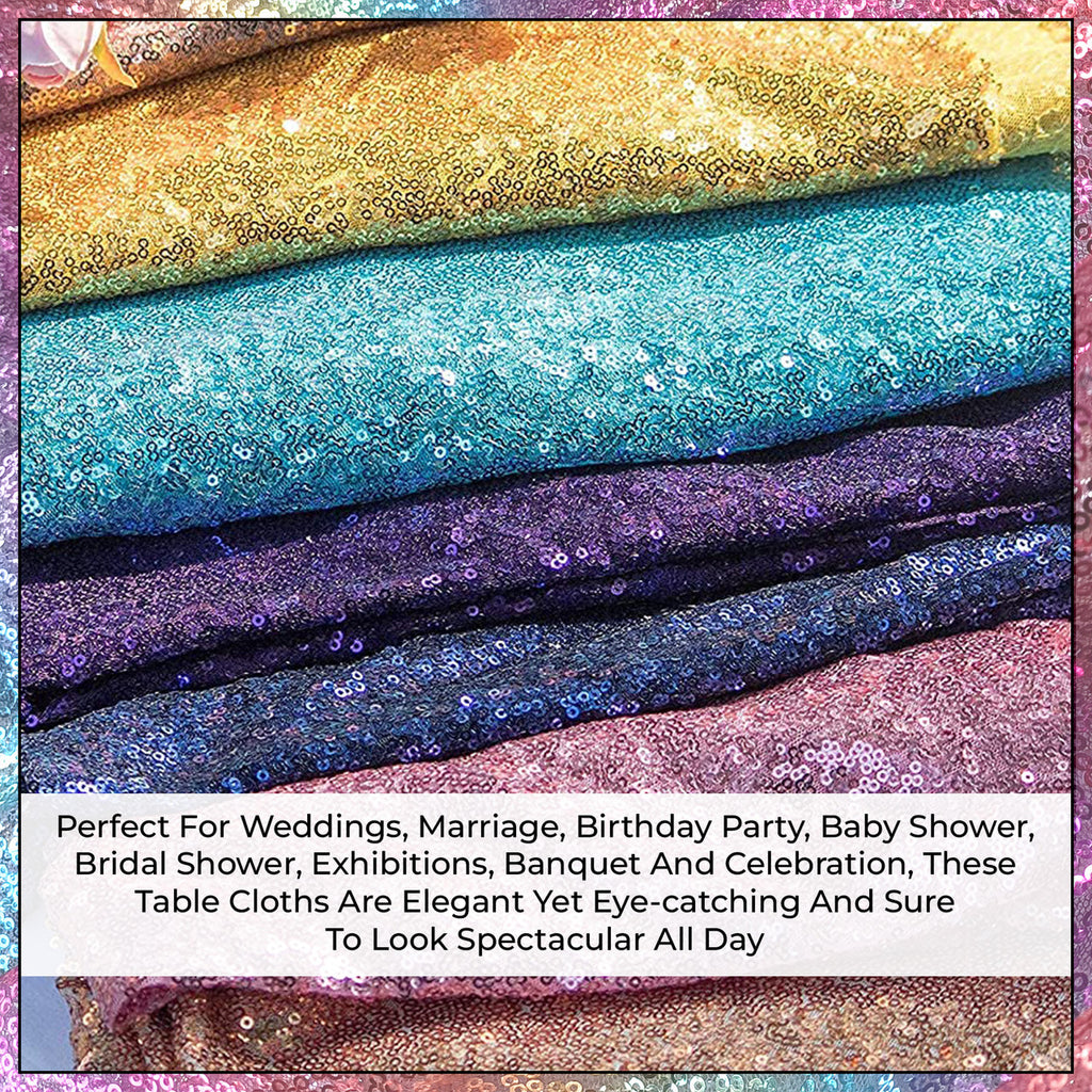 Glitter Round Sequin Sparkly Tablecloth - Emerald Green