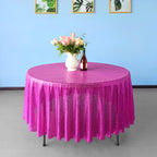 Glitter Round Sequin Sparkly Tablecloth  - Fuchsia
