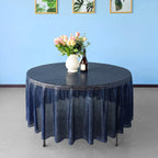 Glitter Round Sequin Sparkly Tablecloth  - Navy