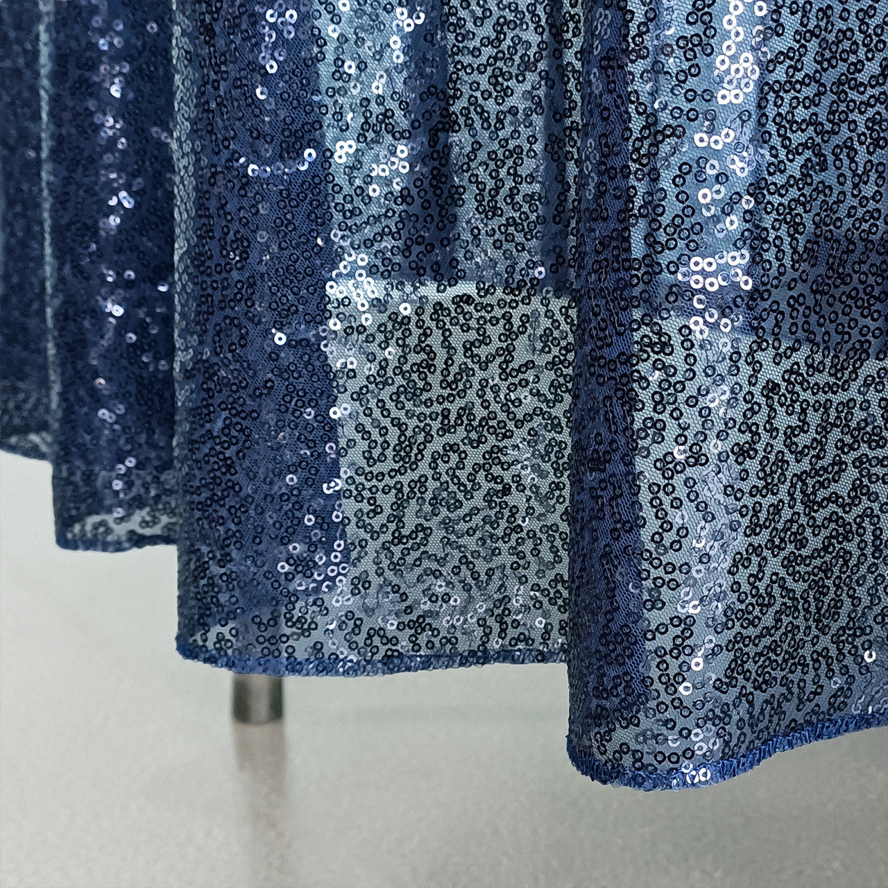 Glitter Round Sequin Sparkly Tablecloth  - Navy