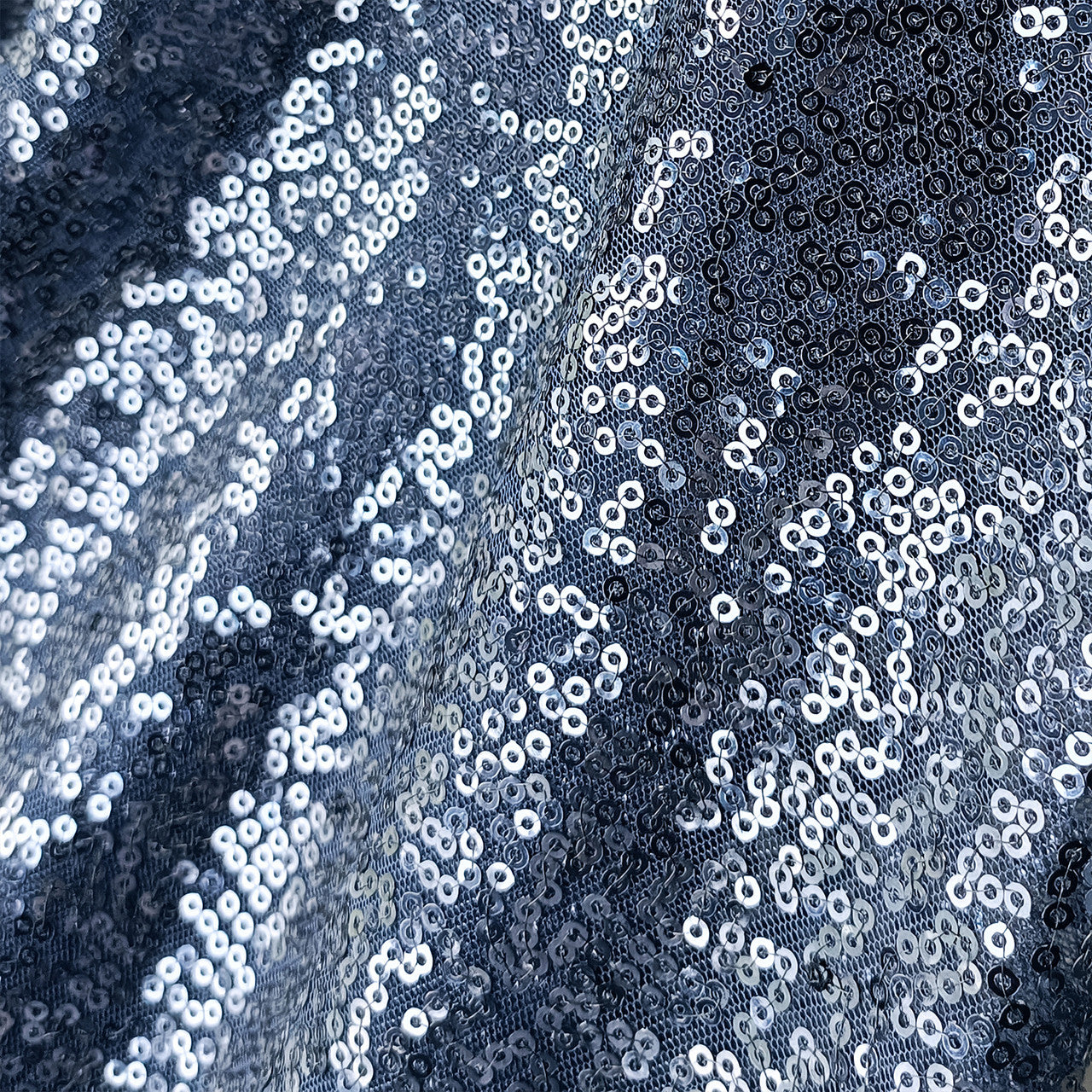 Glitter Round Sequin Sparkly Tablecloth  - Navy