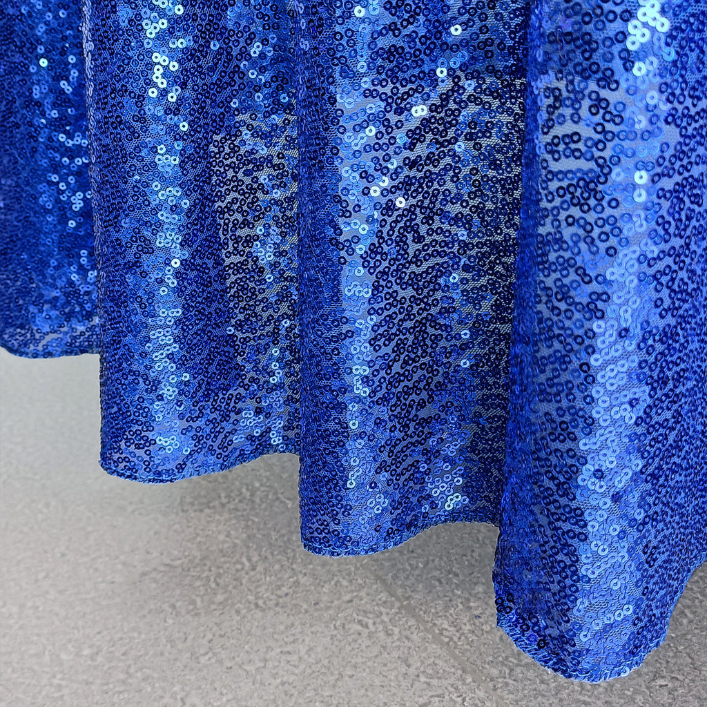 Glitter Round Sequin Sparkly Tablecloth - Royal Blue