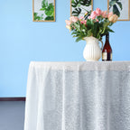 Glitter Round Sequin Sparkly Tablecloth - White