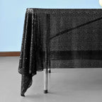 Sequin Sparkly Square Tablecloth - Black
