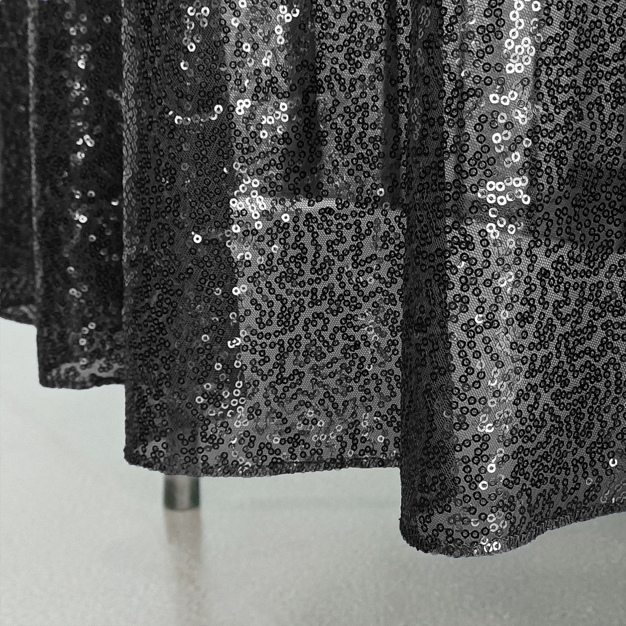Sequin Sparkly Square Tablecloth - Black