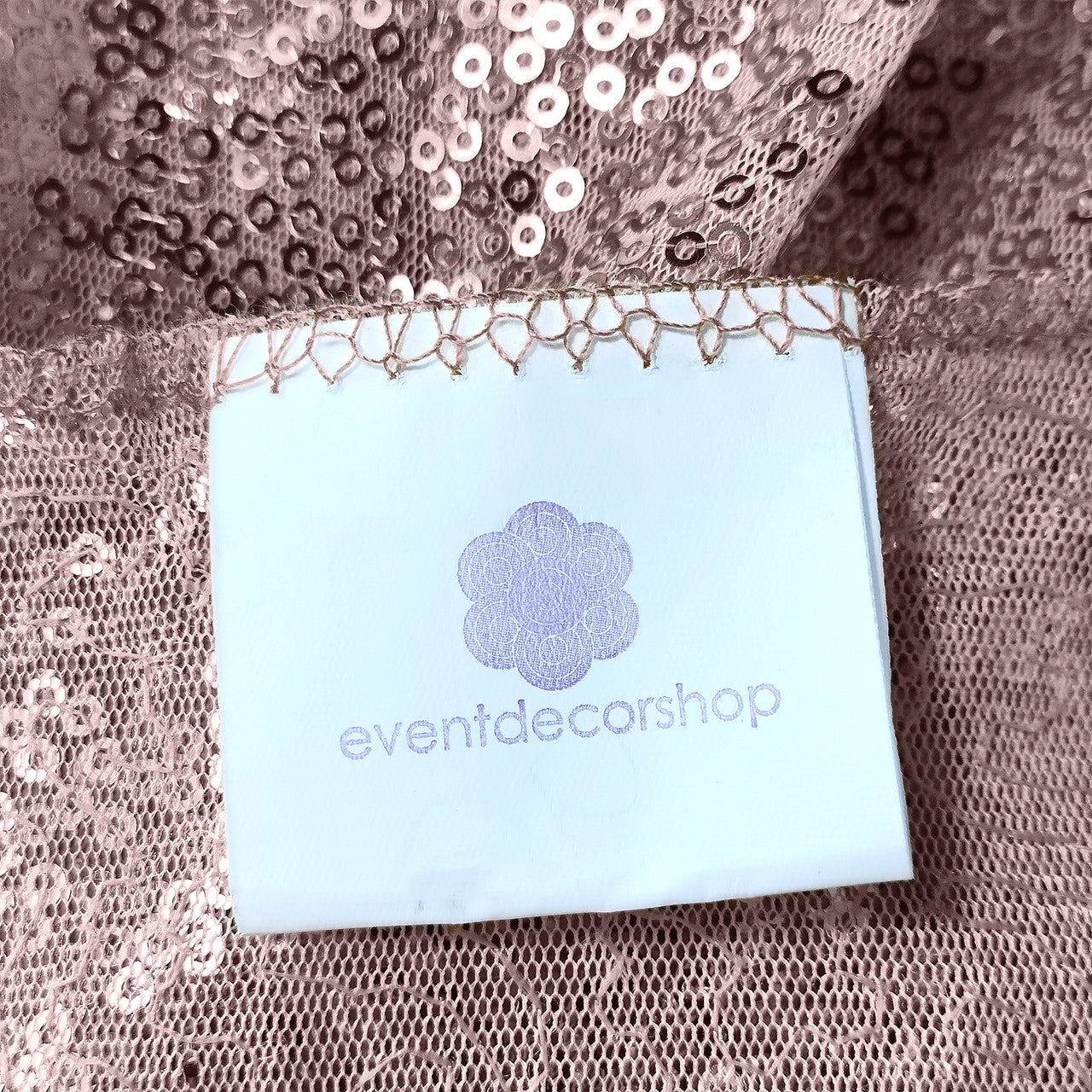 Sequin Sparkly Square Tablecloth - Blush Pink