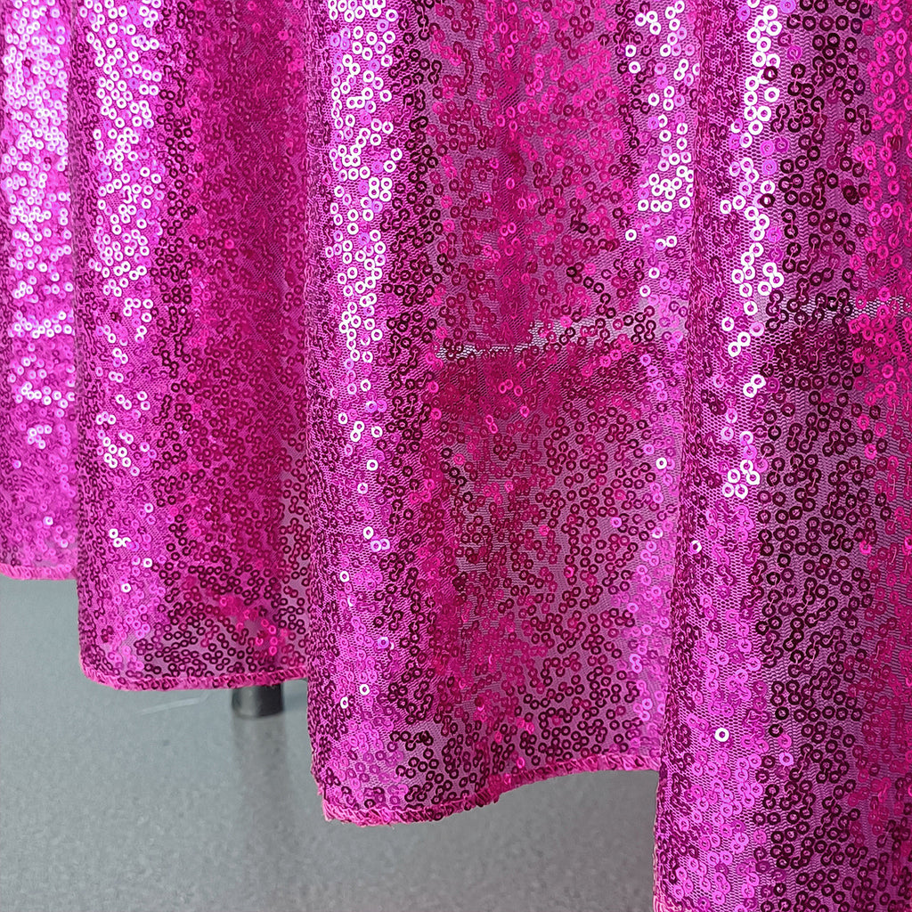 Sequin Sparkly Square Tablecloth - Fuchsia