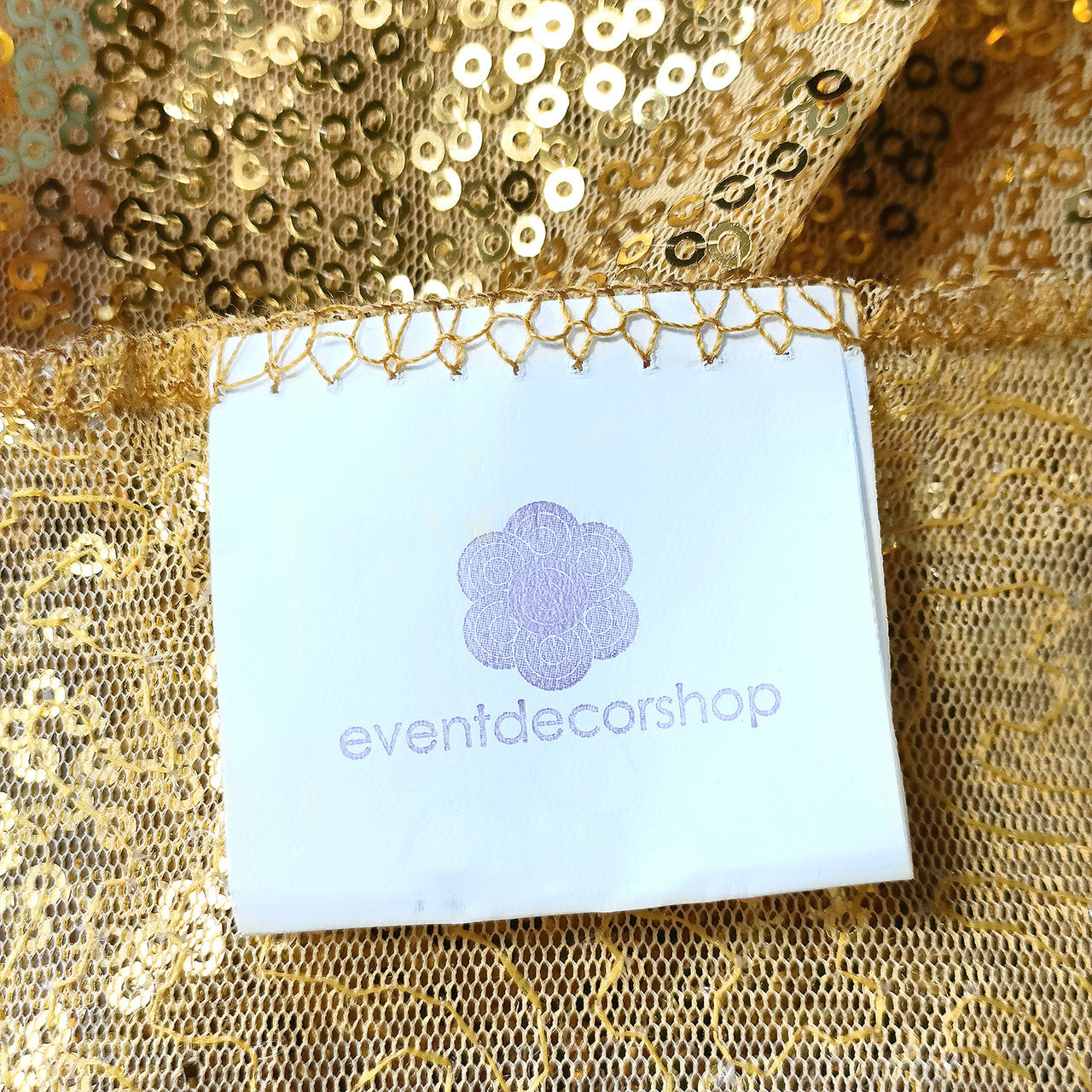 Sequin Sparkly Square Tablecloth - Gold