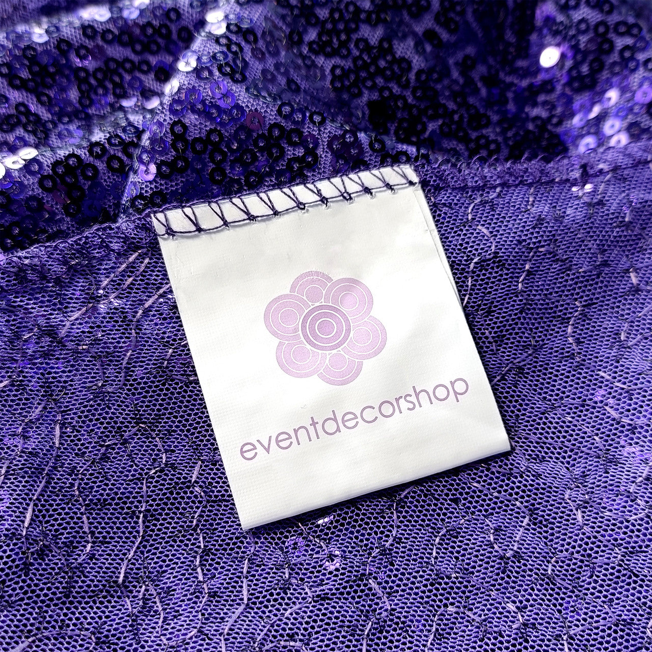 Sequin Sparkly Square Tablecloth - Purple