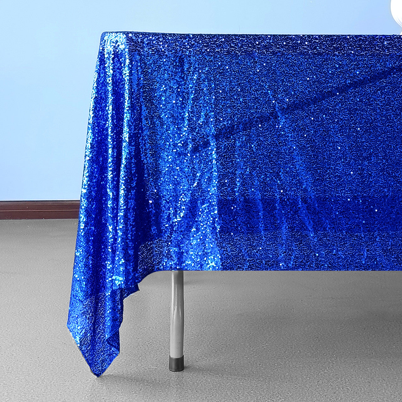 Sequin Sparkly Square Tablecloth - Royal Blue