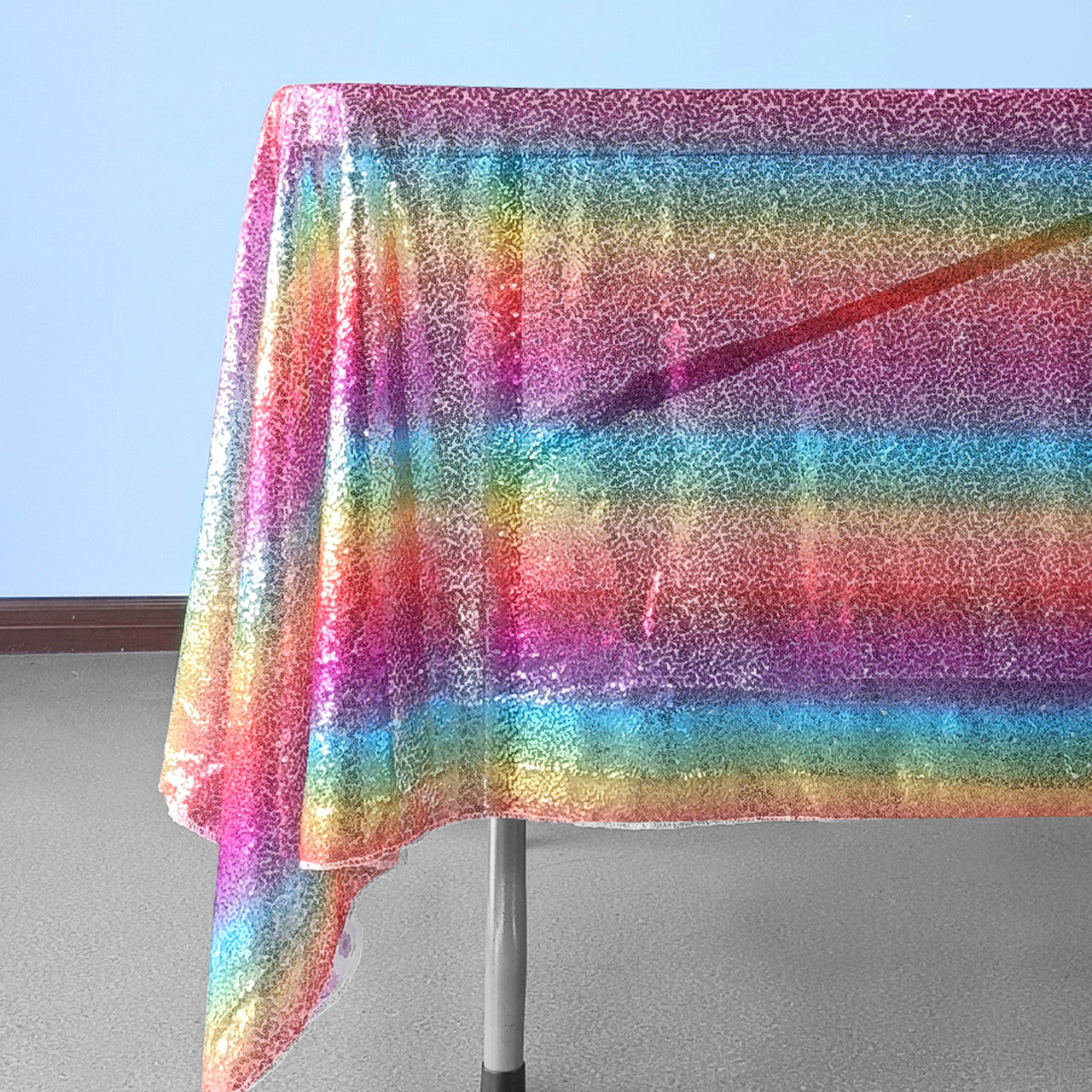 Sequin Sparkly Square Tablecloth - Rainbow