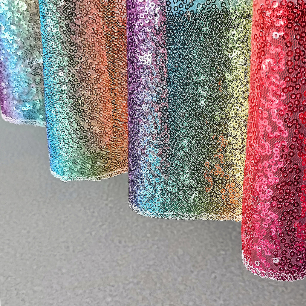 Sequin Sparkly Square Tablecloth - Rainbow