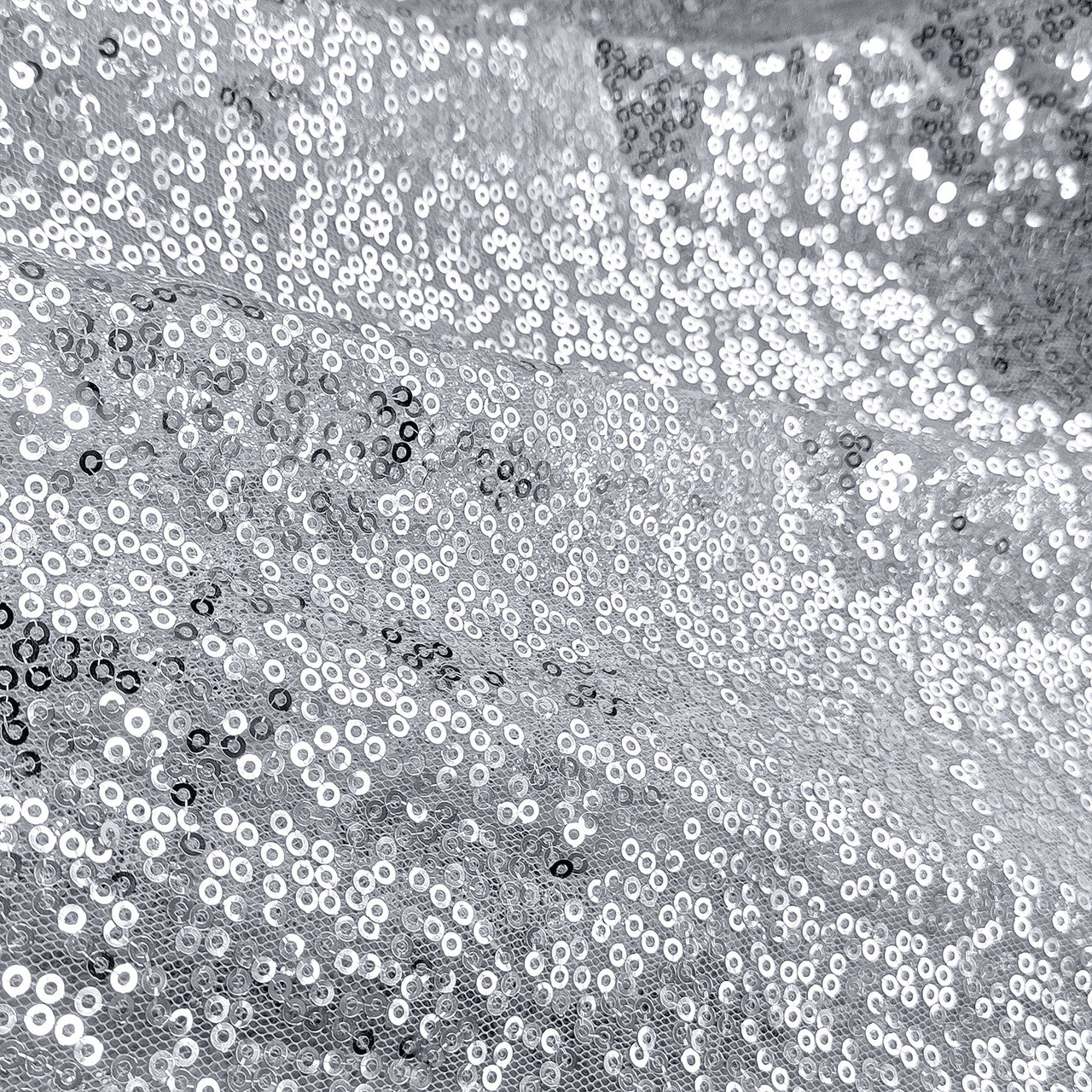 Sequin Sparkly Square Tablecloth - Silver