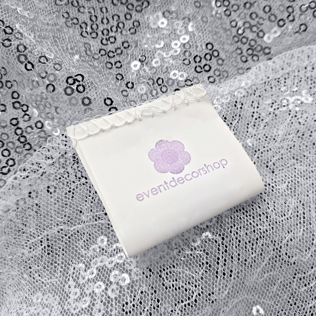 Sequin Sparkly Square Tablecloth - Silver