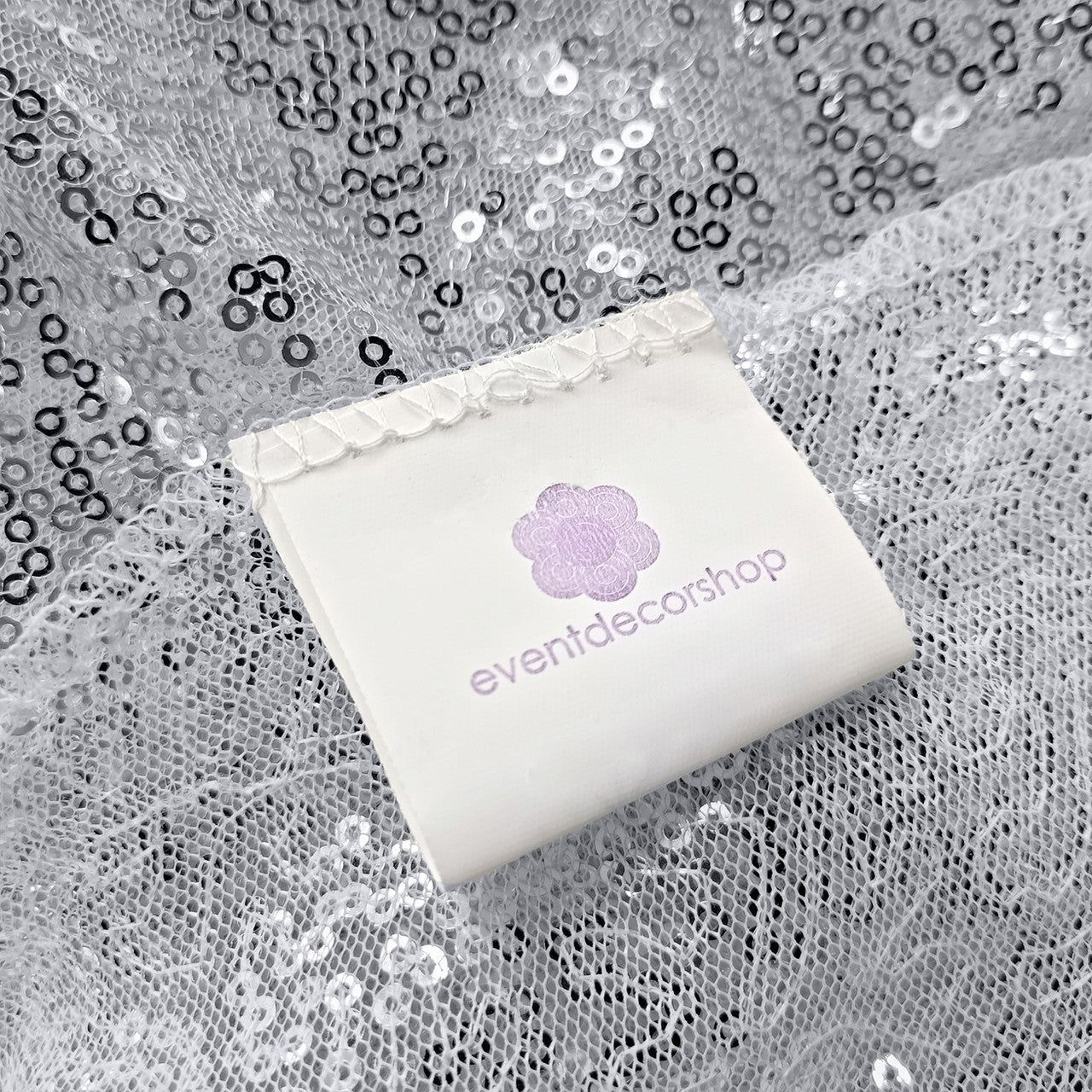 Sequin Sparkly Square Tablecloth - Silver
