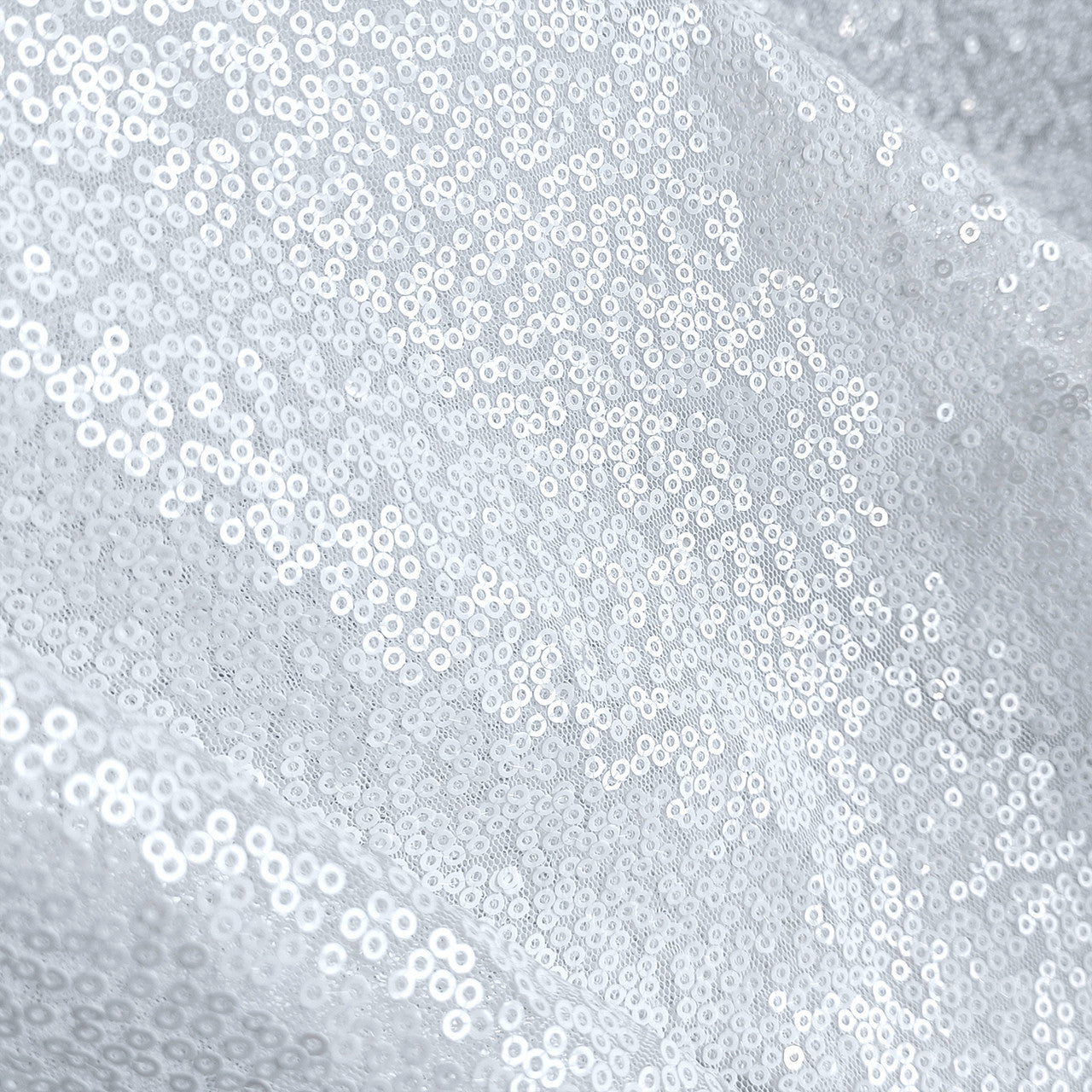 Sequin Sparkly Square Tablecloth - White