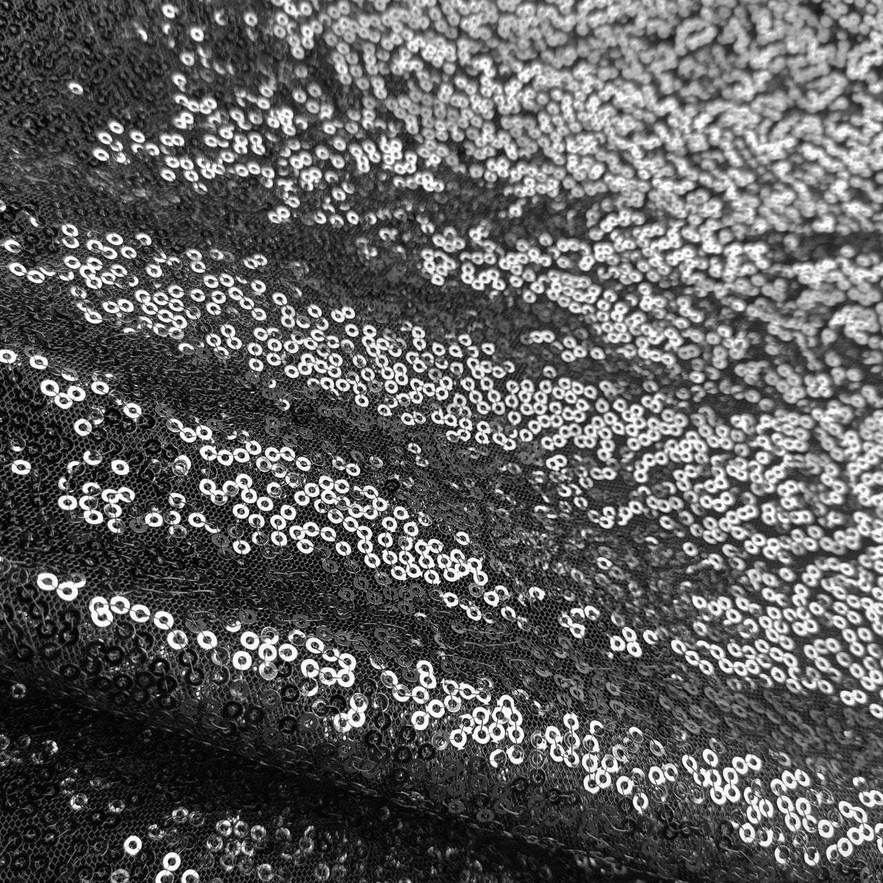 Sequin Rectangle Sparkly Tablecloth -  Black