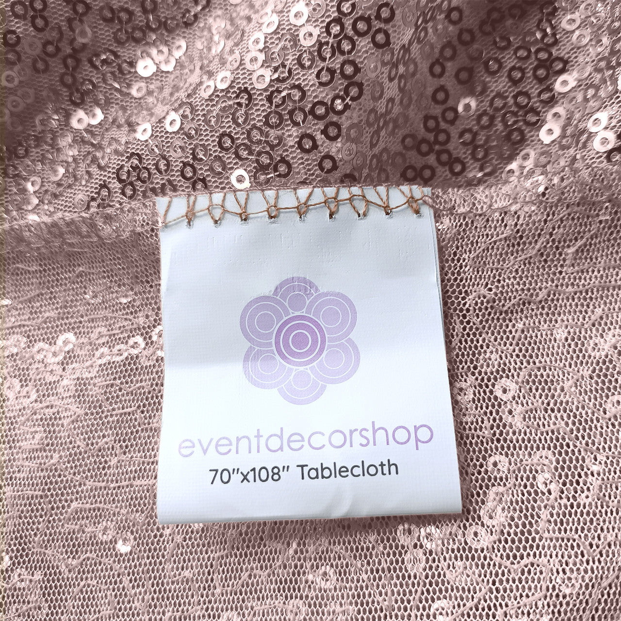 Sequin Rectangle Sparkly Tablecloth - Blush Pink