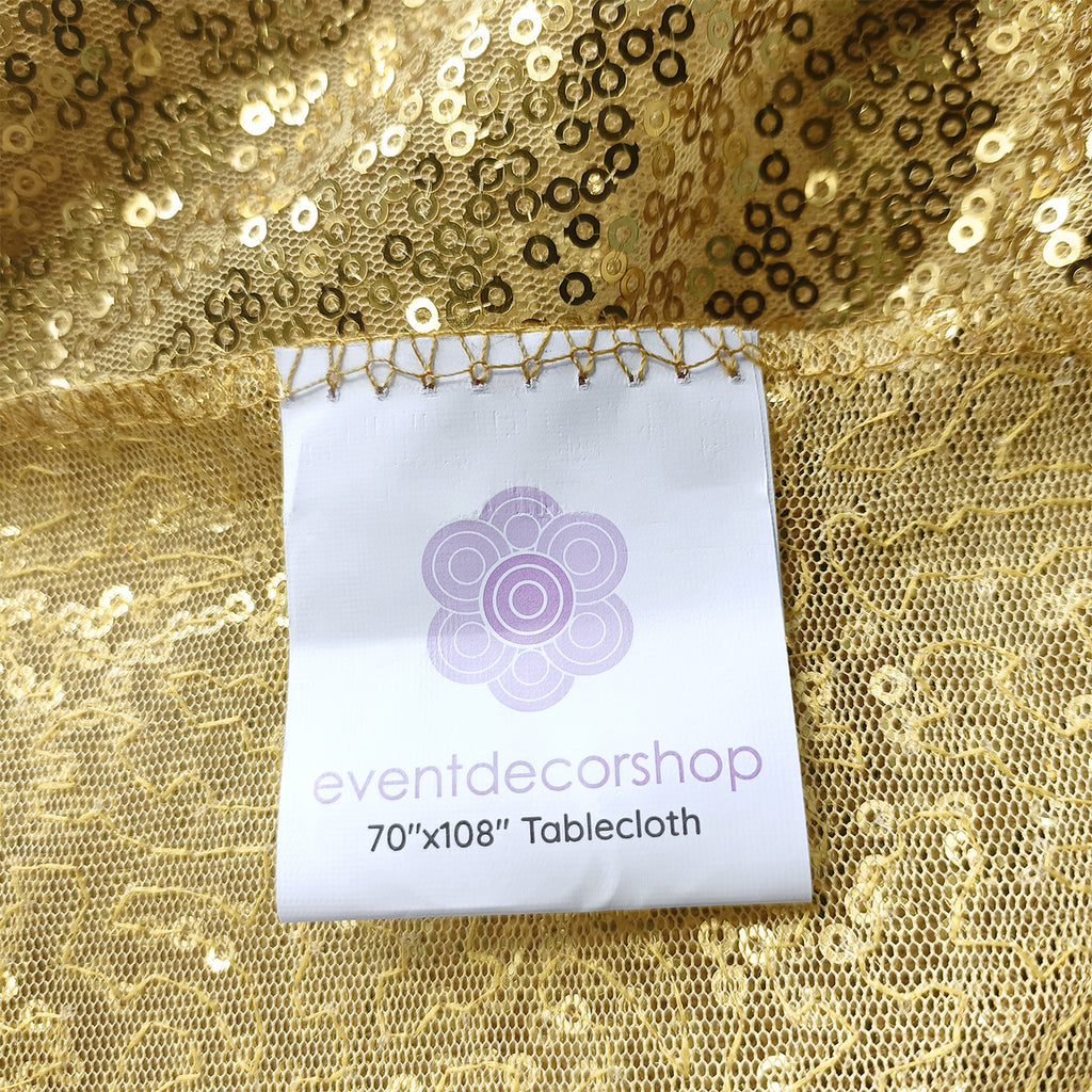 Sequin Rectangle Sparkly Tablecloth - Champagne