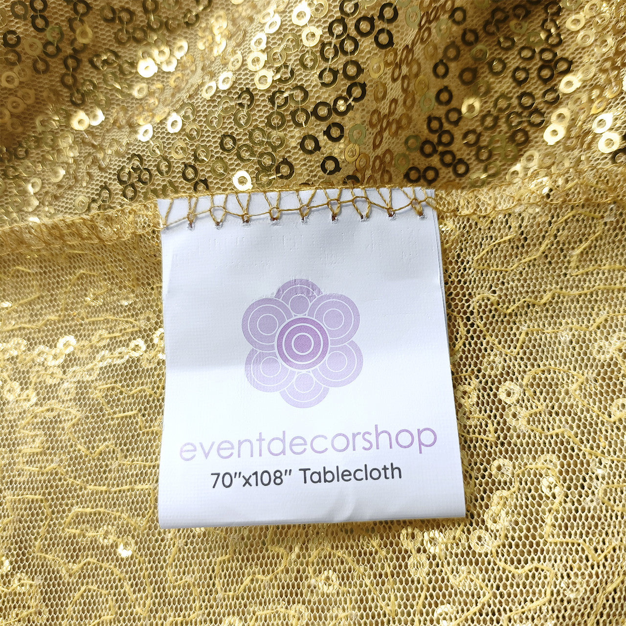 Sequin Rectangle Sparkly Tablecloth - Champagne