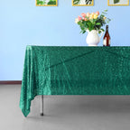 Sequin Rectangle Sparkly Tablecloth - Emerald Green