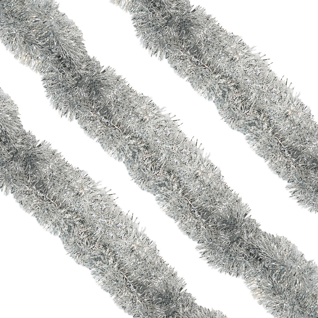 2m Christmas Tinsel Garland - Silver