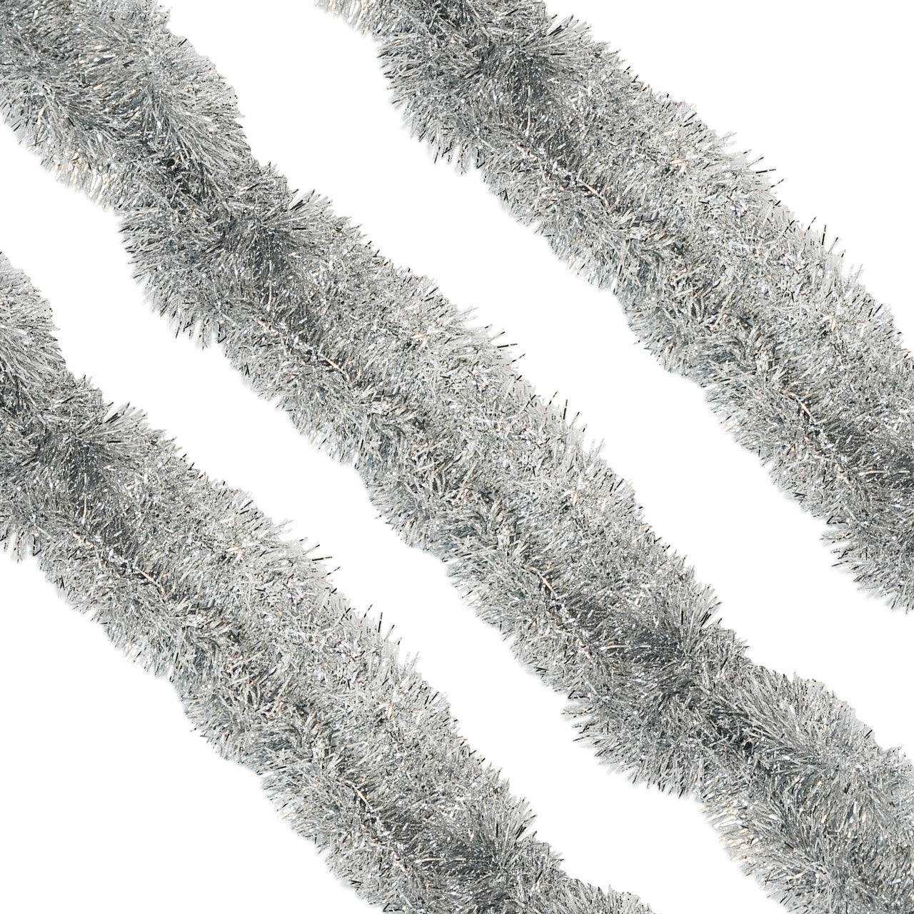 2m Christmas Tinsel Garland - Silver