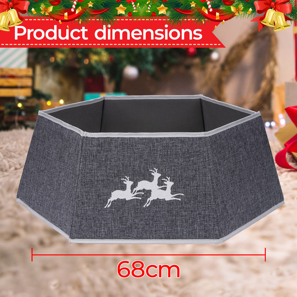 Christmas Tree Skirt Base Cover - Silver