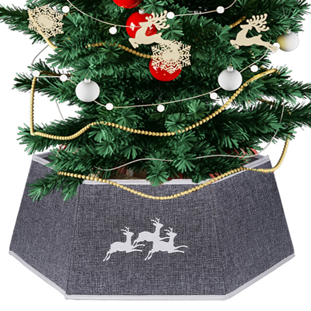 Christmas Tree Skirt Base Cover - Silver