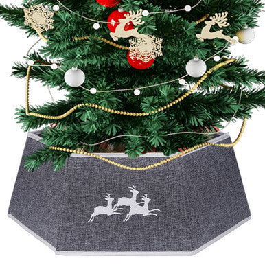 Christmas Tree Skirt Base Cover - Silver
