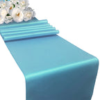 Plastic Table Cloth And Baby Blue Runner Set - 2Pcs
