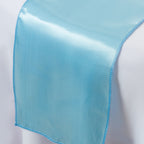 Plastic Table Cloth And Baby Blue Runner Set - 2Pcs