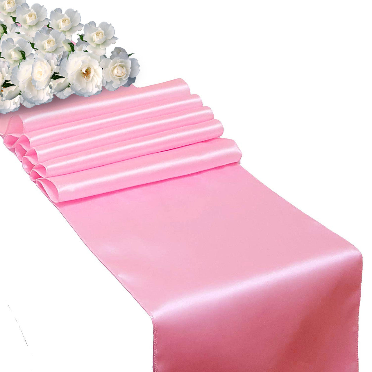Plastic Table Cloth And Baby Pink Runner Set - 2Pcs