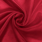 Plastic Tablecloth and Satin Table Runner Set - White & Burgundy