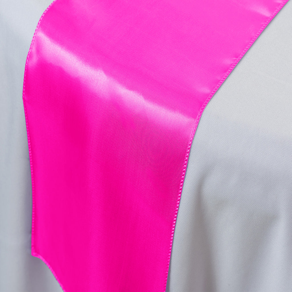 Plastic Table Cloth And Fuchsia Runner Set - 2Pcs